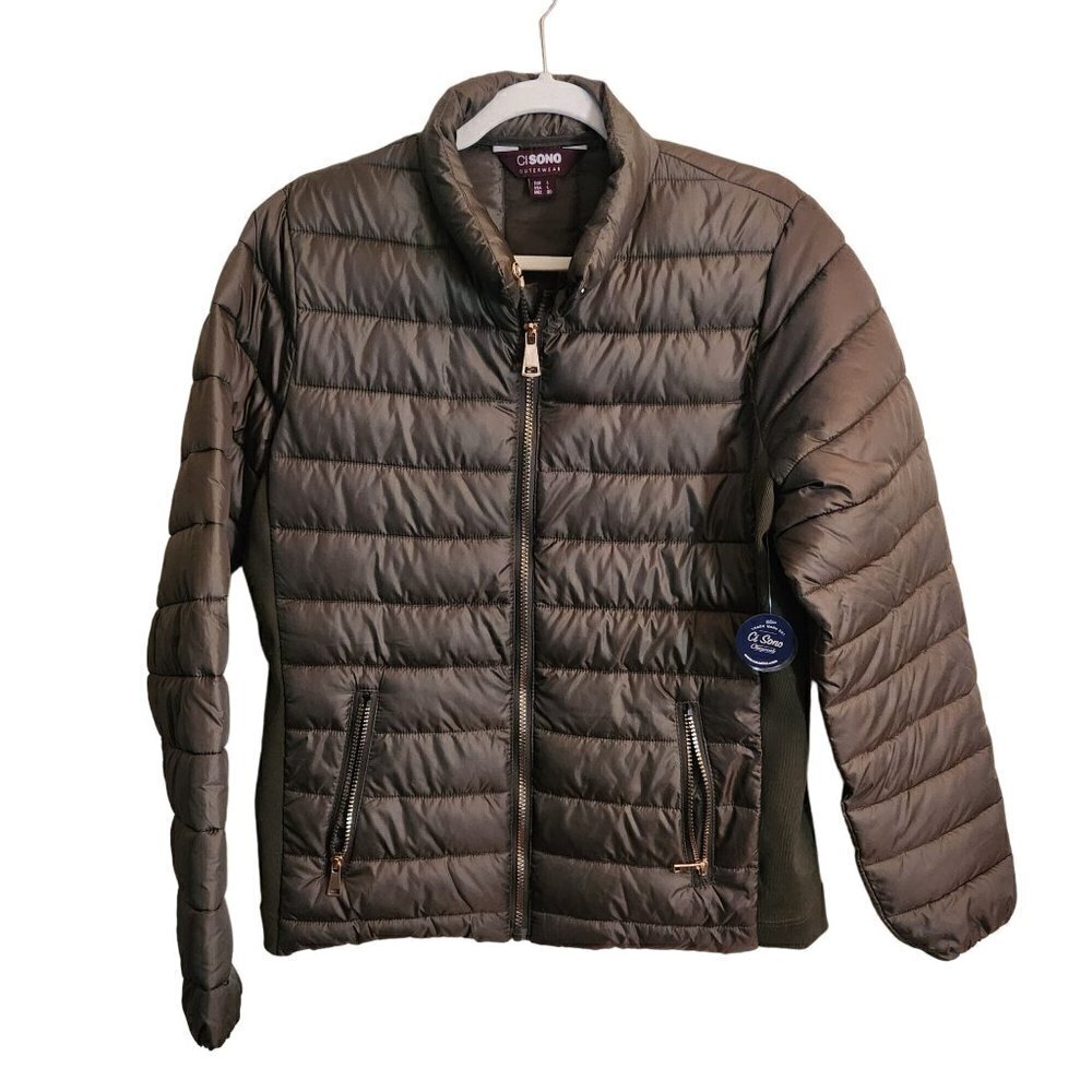 Cisono NWT Olive Quilted Puffer Jacket Size L